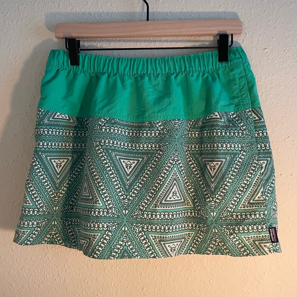 Patagonia baggies Teal and White Mini Skirt